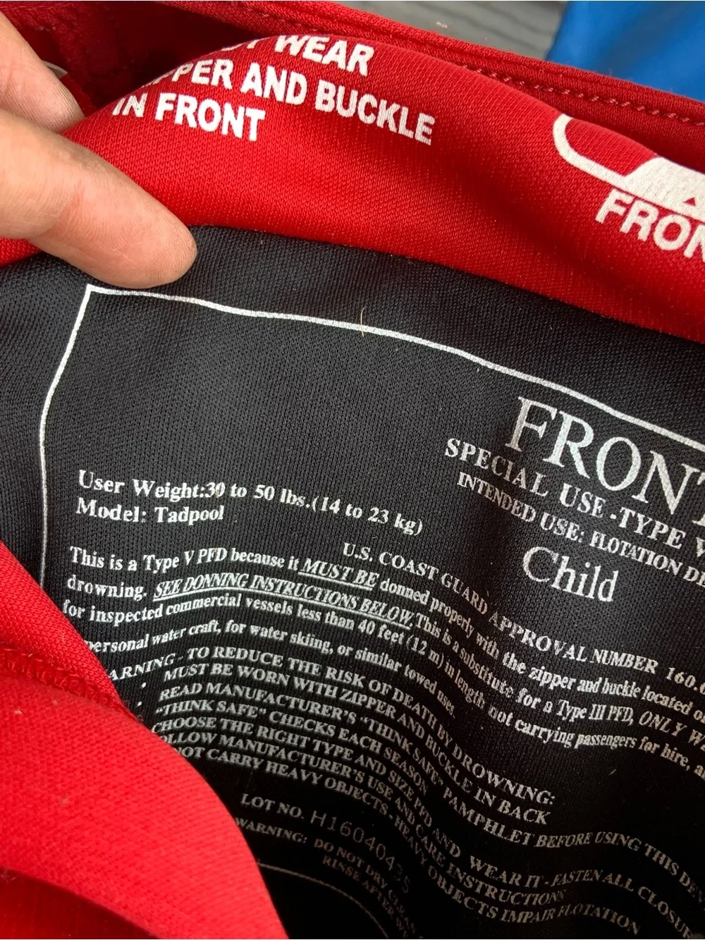 Red Kids 'Next-Gen Racer' water lifeguard jacket